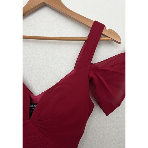 Lulus Red Off-Shoulder Sweetheart Neckline Maxi Dress Slit Front Party Romance - Picture 9 of 13